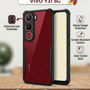 Vivo Y31 5G / Y29 5G Premium Shockproof Back Cover | Glow Ring Camera Protection Case | Transparent Armor Cover