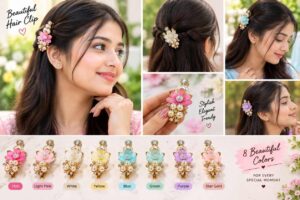 Beautiful Floral Pearl Hair Clip With Pair