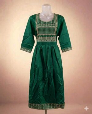 Women's Embroidered Yoke Anarkali Style Rayon Kurta